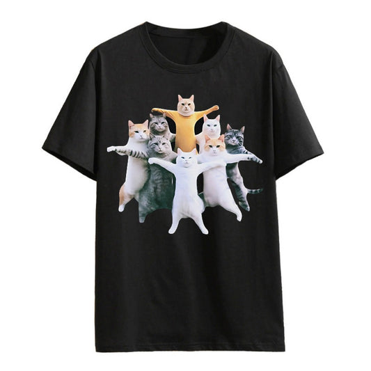 $𝐑𝐄𝐁𝐈𝐑𝐓𝐇$〖2024春夏款〗Oversize美式潮牌貓舞團短T  A6038 (2XL~11XL)